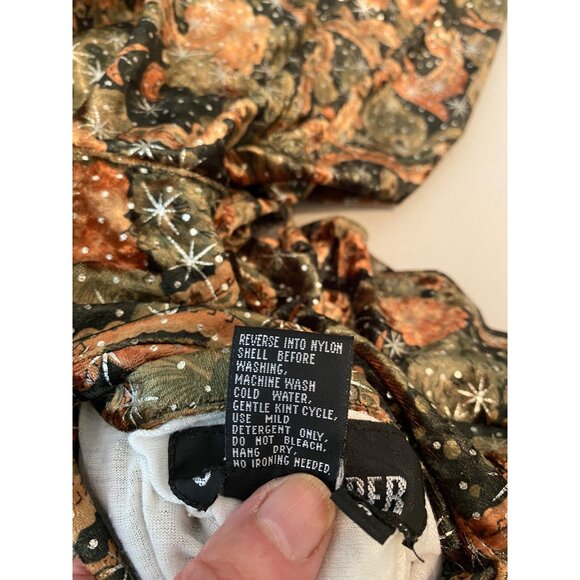 Chili Pepper Reversible Jacket Leaf Sparkle Pattern Windbreaker Zips Medium - Picture 8 of 14